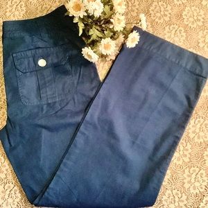 Clearance… Liz Claiborne “Sloane” Navy cotton Pant size 8 NEW drawstring tie